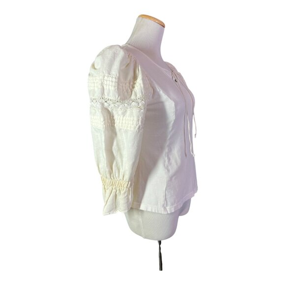 Vintage Country Line Size 36 Cream Top Puffed Sleeves *Flaws - Picture 14 of 16